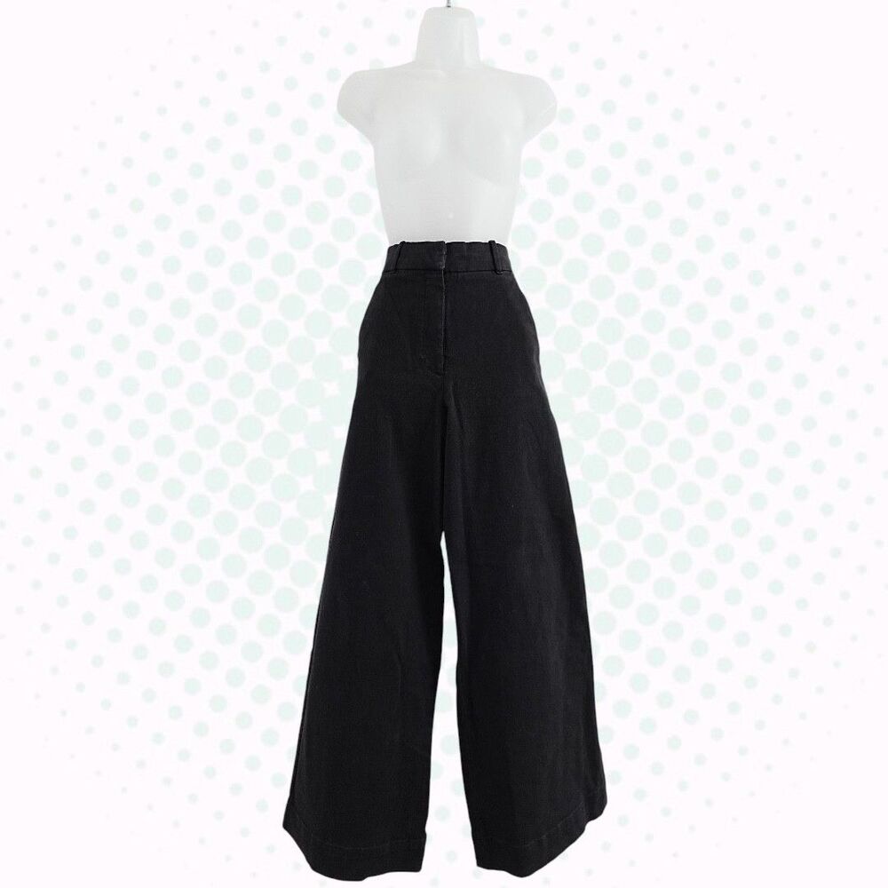 Everlane Black Ultra Wide Leg High Waisted Cotton Pants Size 4